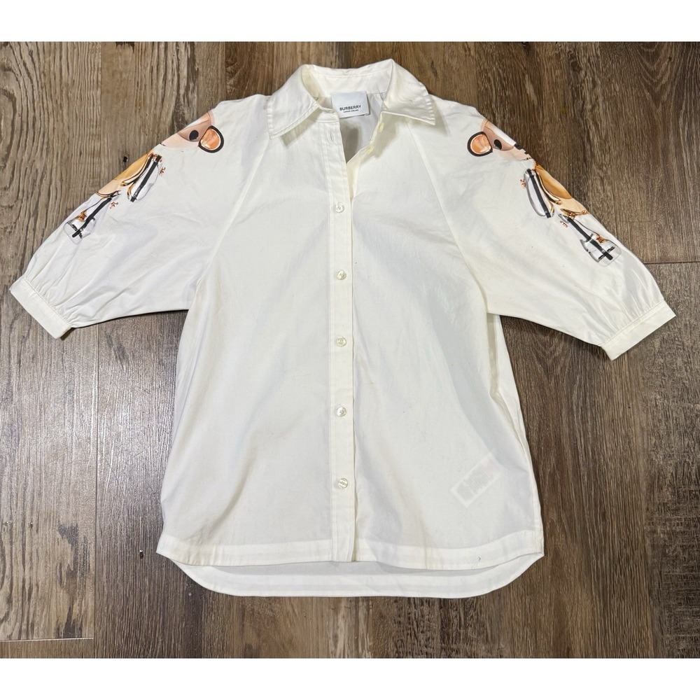 Burberry Kids Sz 3Y Girls Shirt Dress Thomas Bear Graphic Logo Spell out